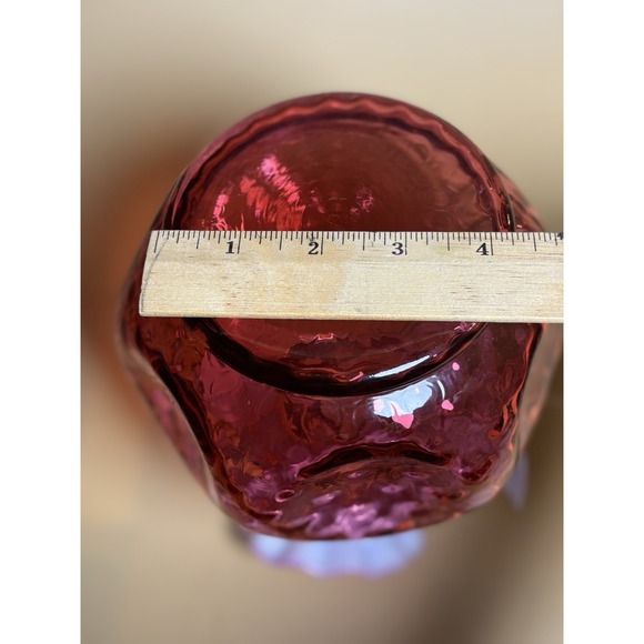 Fenton Art Glass Country Cranberry Vase Ruffled Edge Handcrafted with gold - Picture 15 of 15